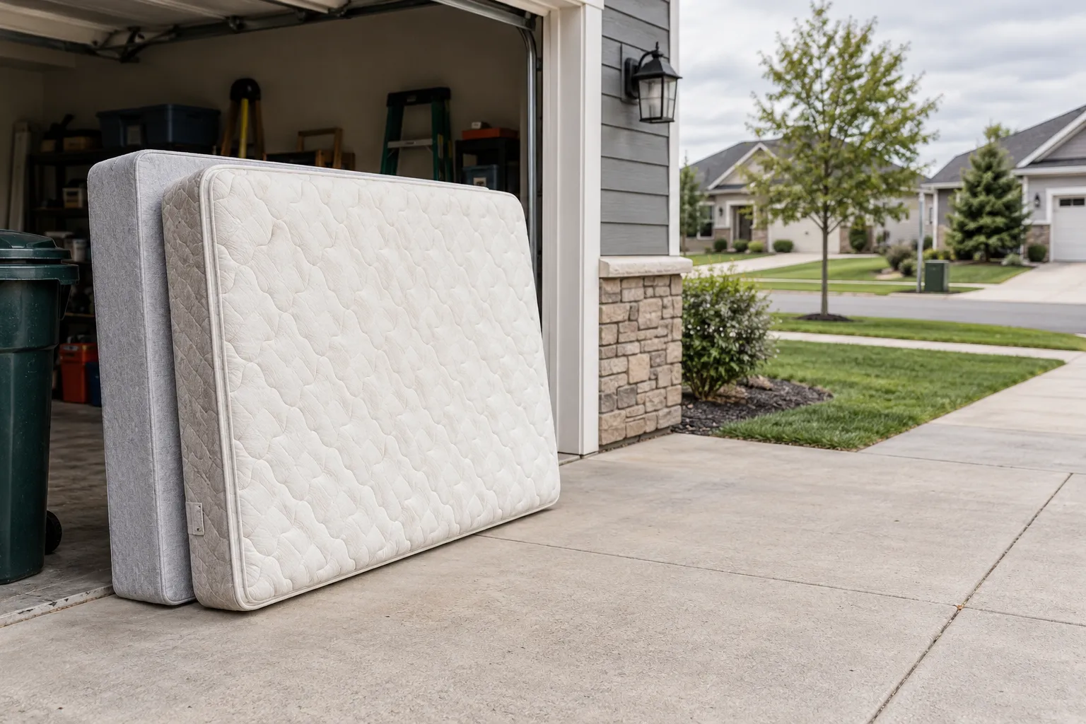 Detail of box spring removal preparation